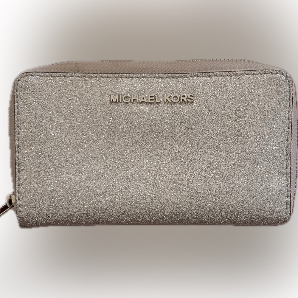 Michael Kors Silver & Grey Glitter Wallet Accessory